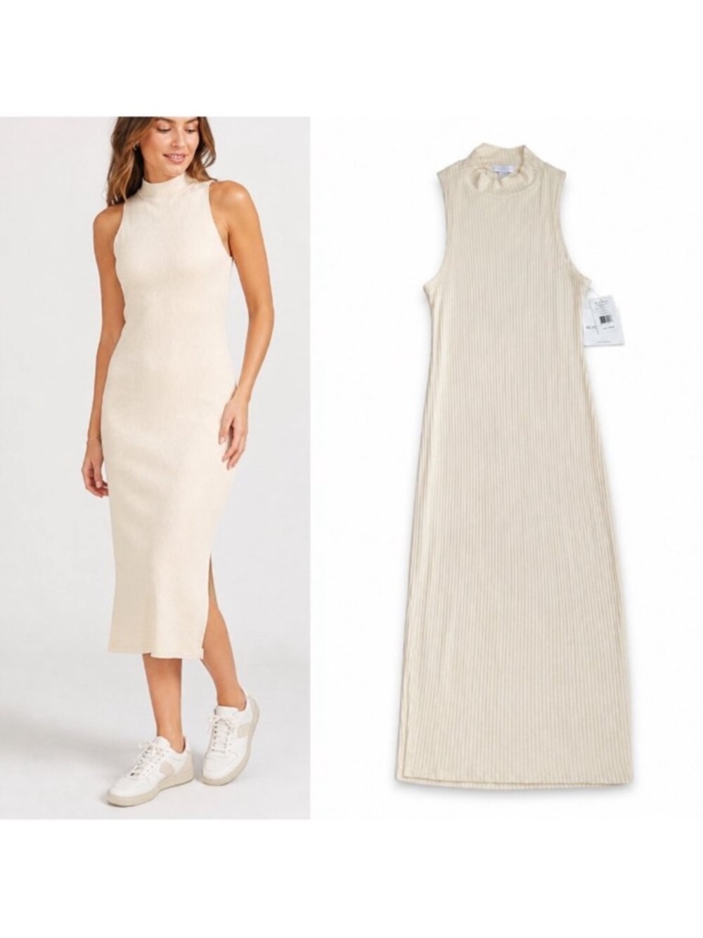 NWT Beyond Yoga Well Traveled Rib Knit Midi Dress